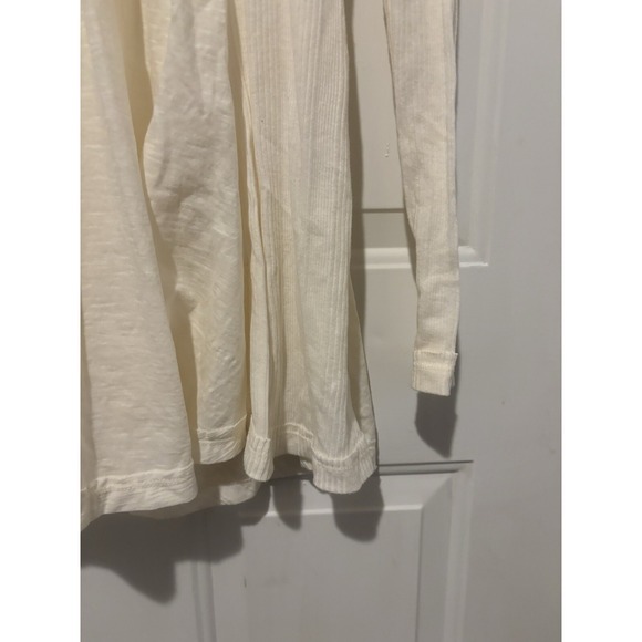 True Craft Blouse Women's‎ Beige Medium Long Sleeve Ribbed Boho Cream Artsy - Picture 3 of 7
